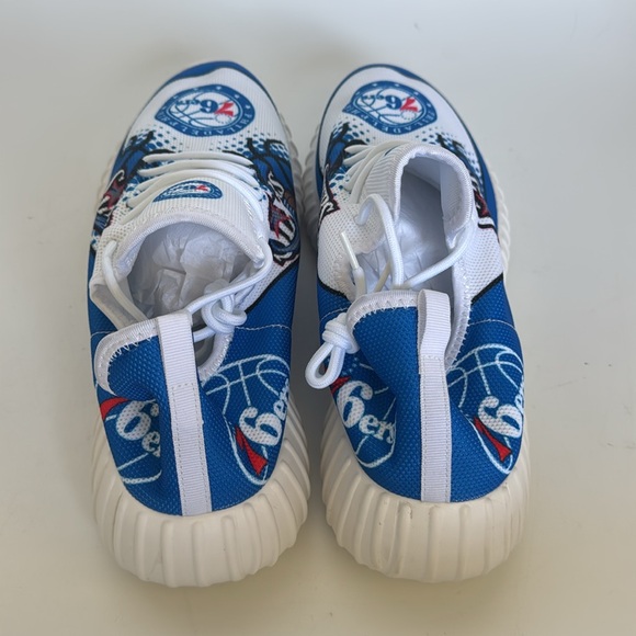 Philadelphia 76ers Blue and White canvas Sneakers 13 - Picture 9 of 11